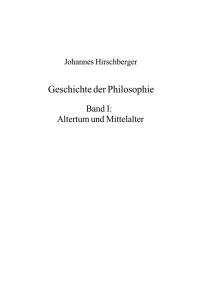 Geschichte der Philosophie Band I: Altertum und Mittelalter
