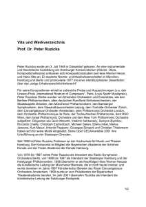 Vita und Werkverzeichnis Prof. Dr. Peter Ruzicka
