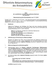 Wahl des Kreistages des Landkreises Oberhavel am 26