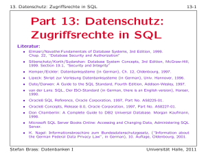 Part 13: Datenschutz: Zugriffsrechte in SQL