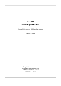 C++ für Java-Programmierer - Beuth Hochschule für Technik Berlin
