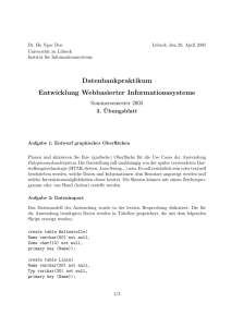 Übungsblatt - IFIS Uni Lübeck