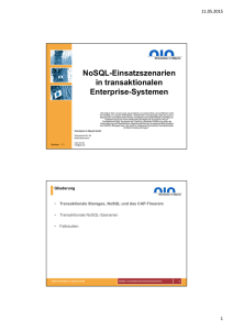 NoSQL-Einsatzszenarien in transaktionalen Enterprise