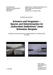 Erinnern und Vergessen – Spuren und Determinanten im