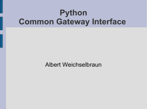 Python Common Gateway Interface