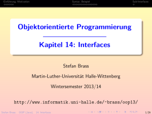 Objektorientierte Programmierung, Kapitel 14: Interfaces