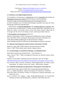 „Morphologie“  - PD Dr. Wolfgang Schindler