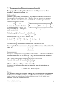 Bewegung geladener Teilchen im homogenen Magnetfeld ohne