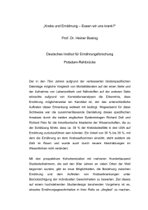 Prof. Dr. Heiner Boeing Deutsches Institut für Ernährungsforschung