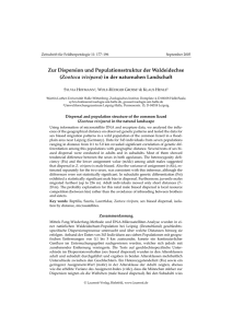 Zur Dispersion und Populationsstruktur der Waldeidechse (Zootoca