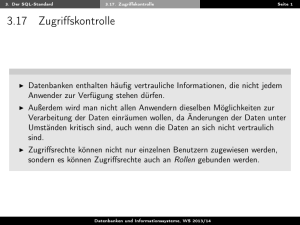 3.17 Zugriffskontrolle - Datenbanken und Informationssysteme