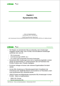 Kapitel 4 Dynamisches SQL - DBS