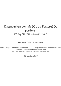 Datenbanken von MySQL zu PostgreSQL portieren