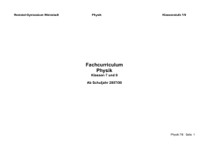 Fachcurriculum Physik