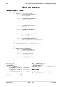 JAVA: Maus und Tastatur