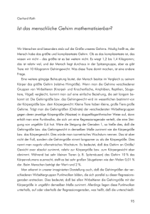 Ist das menschliche Gehirn mathematisierbar?