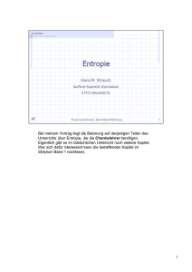 Einführung der Entropie in SI