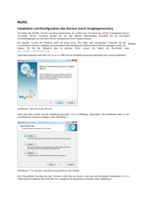 MySQL Installation und Konfiguration des Servers (noch