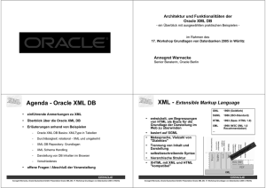 Agenda - Oracle XML DB