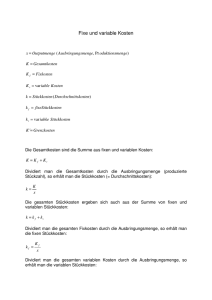 Fixe und variable Kosten