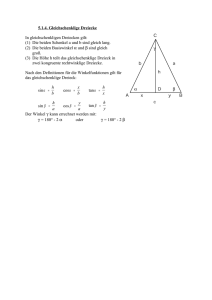 5.1.4. Gleichschenklige Dreiecke In gleichschenkligen Dreiecken gilt