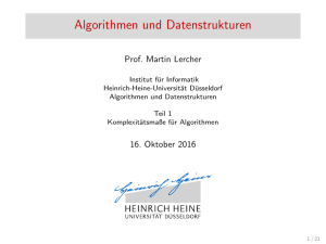 Algorithmen und Datenstrukturen - Universität Düsseldorf: Informatik