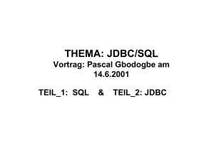 THEMA: JDBC/SQL
