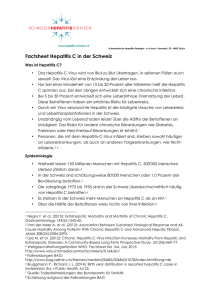 Factsheet Hepatitis C in der Schweiz