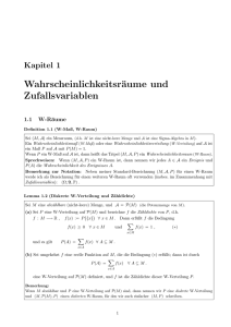 Wahrscheinlichkeitsräume und Zufallsvariablen