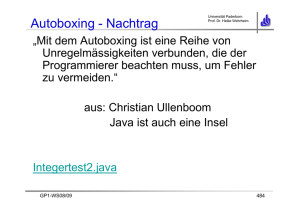 Autoboxing - Nachtrag - Universität Paderborn