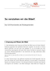 So verstehen wir die Bibel - Arbeitsgemeinschaft der