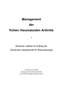 Leitlinie, Management der frühen rheumatoiden Arthritis