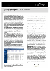VERITAS Backup Exec™ 10 für Windows Small Business