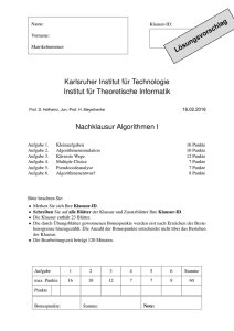 Karlsruher Institut für Technologie Institut für Theoretische Informatik