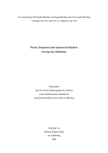 Praxie, Dyspraxie und Apraxie bei Kindern