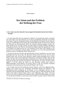 Der Islam und das Problem der Stellung der Frau - El