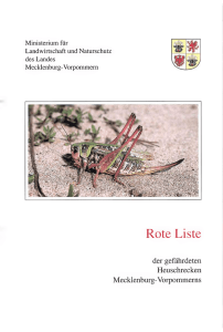 Rote Liste der gefährdeten Heuschrecken Mecklenburg