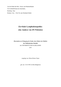 Zervikale Lymphadenopathie: eine Analyse von 251