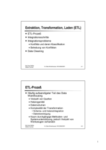Extraktion, Transformation, Laden (ETL) ETL-Prozeß