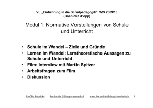 Modul 1: Normative Vorstellungen von Schule und Unterricht