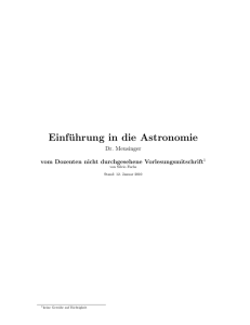 Einführung in die Astronomie