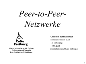 Peer-to-Peer-Netzwerke 12. Vorlesung