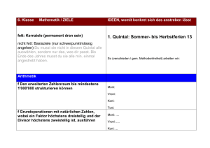 f Grundoperationen mit natürlichen Zahlen, wobei ein Faktor