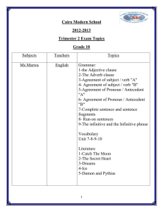 Trimester 2 Exam Topics - Cairo Modern International School