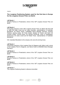 The Longines Positioning System used for the first time in Europe for