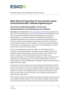 Esko führt mit Cape Pack 16 neue Version seiner