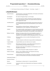 Programmiersprachen 1 – Zusammenfassung