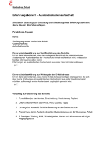 Erfahrungsbericht - Hochschule Anhalt