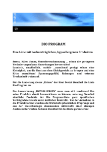 BIO PROGRAM Eine Linie mit hochverträglichen, hypoallergenen