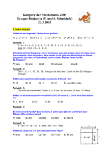 Känguru der Mathematik 2003